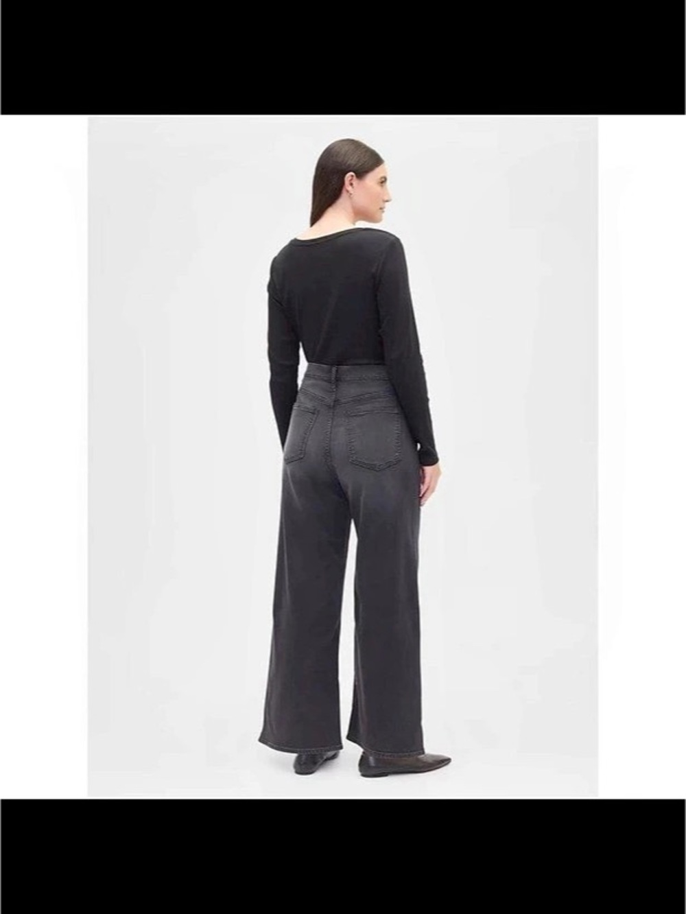 GAP High Rise Wide-Leg Sweatpant Jeans in Washed Black Size 8/29 Short Like New - Picture 4 of 6